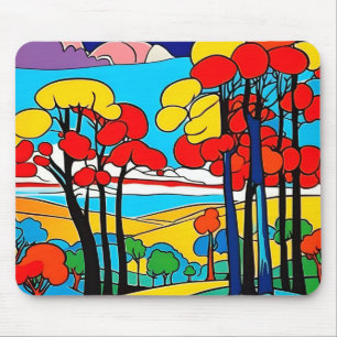 This beautiful mousepad has colorful landscape