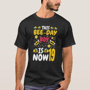 This Bee Day Boy Is Now 19 19th Birthday Party 19 T-Shirt