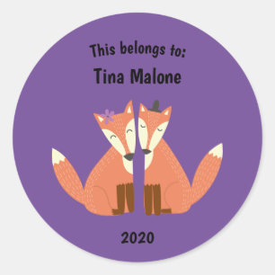 This Belongs to Back to School Flirting Foxes Ppl Classic Round Sticker