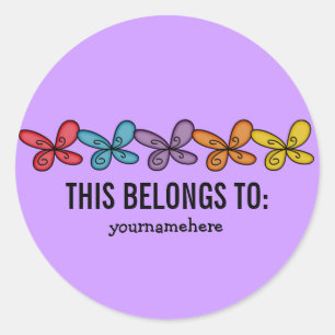 THIS BELONGS TO Cute Doodle Flower Stickers