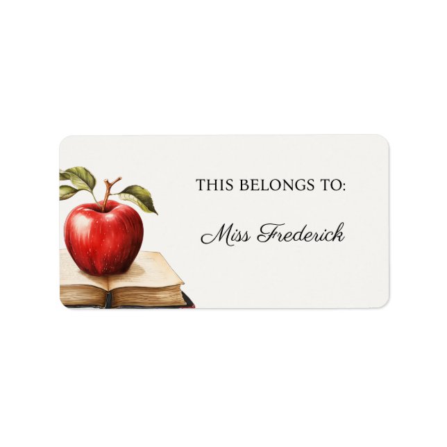 This Belongs to Labels, Teachers Label (Front)