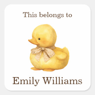 This Belongs to Name Tag Back to School Duck