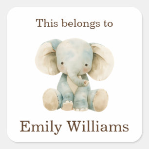 This Belongs to Name Tag Back to School Elephant