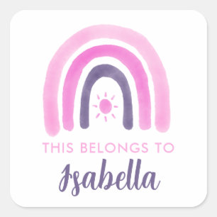 This Belongs To Rainbow Square Sticker