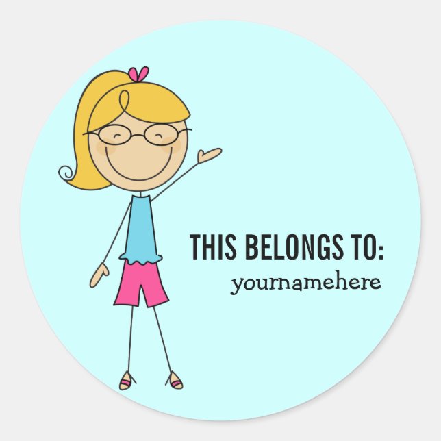 THIS BELONGS TO Sticker for a Girl (Front)