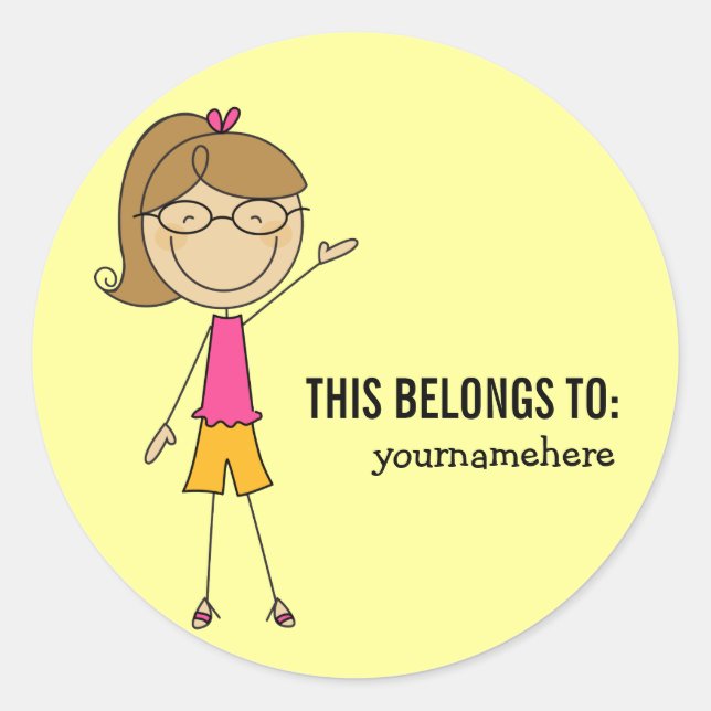 THIS BELONGS TO Sticker for a Girl (Front)
