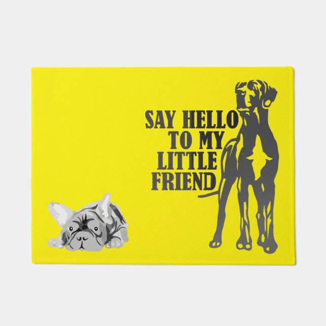 This big and this little Dog Doormat Personalise (Front)