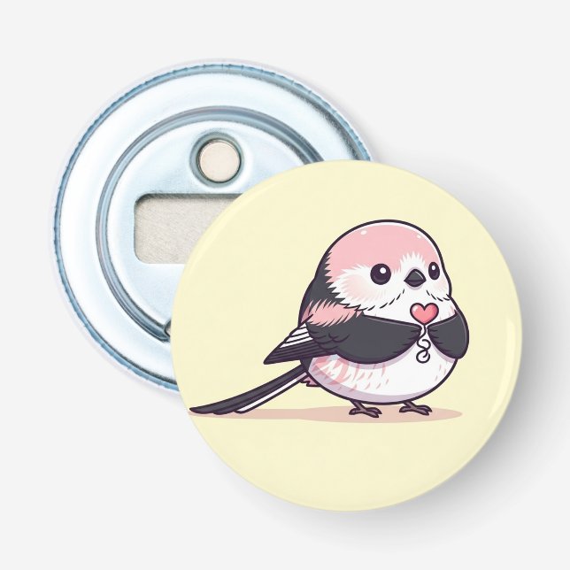 This bird is called a "Japanese long-tailed tit" Bottle Opener (Front)