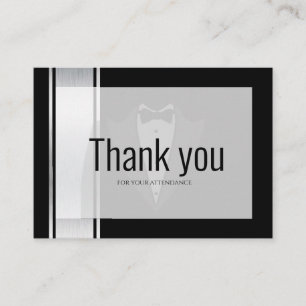 This black & white nobleman bachelor party place card