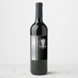 This black & white nobleman bachelor party wine la label