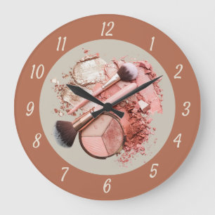 This Blush Pink Cosmetic Makeup Palette  Large Clock
