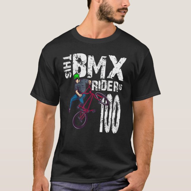 This Bmx Rider Is 100 Year Old Matching Birthday B T-Shirt (Front)