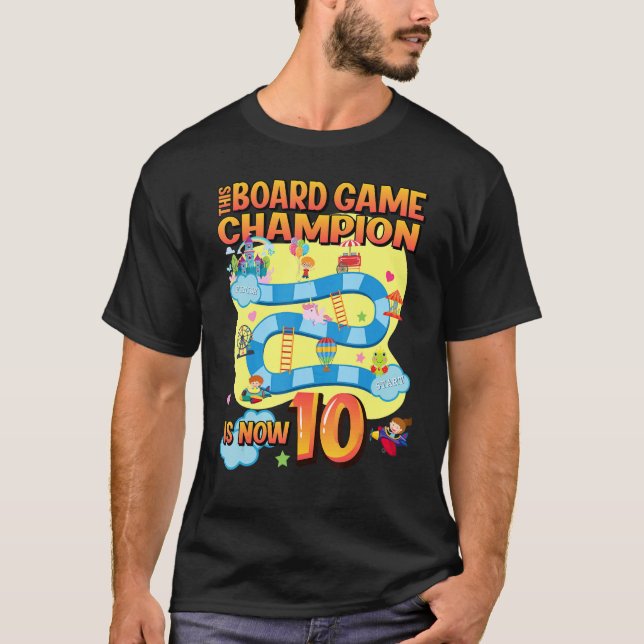 This Board Game Champion Is Now 10 Birthday Party  T-Shirt (Front)