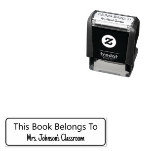 This Book Belongs Teacher's Name Classroom  Self-inking Stamp
