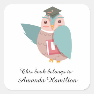 This book belongs to Academic Owl Square Sticker