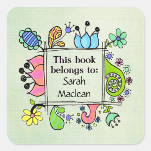 This Book Belongs To Book Name Plate Label Sticker