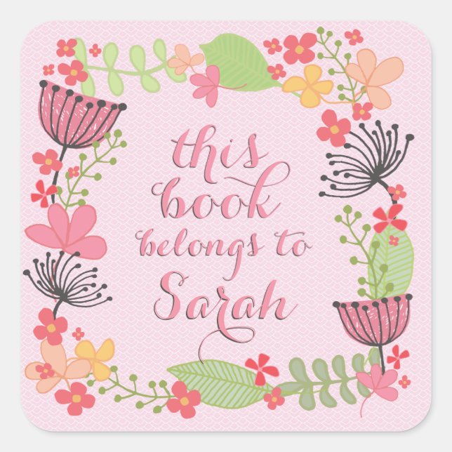 This Book Belongs To Book Name Plate Label Sticker (Front)