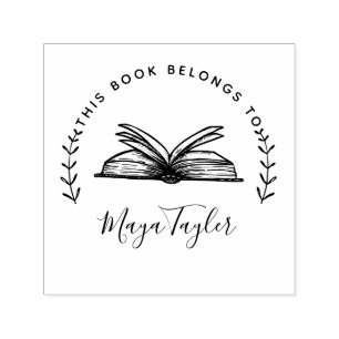 This Book Belongs To Book Script Self-inking Stamp