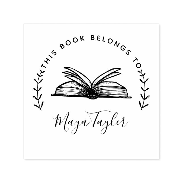 This Book Belongs To Book Script Self-inking Stamp (Design)