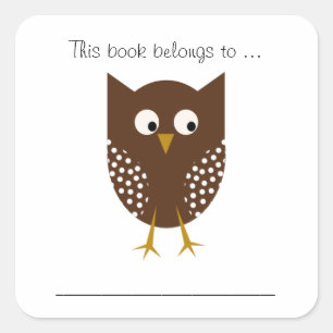 This book belongs to ... (Brown Owl) Square Sticker