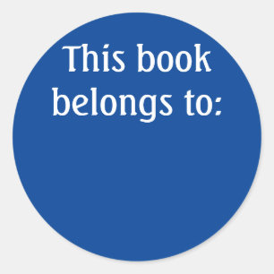 This book belongs to: classic round sticker
