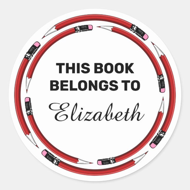 This book belongs to classic round sticker (Front)