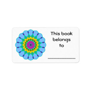 This Book Belongs To, Colourful Mandala Style Label