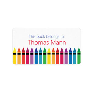 This book belongs to... Crayon labels customise ki