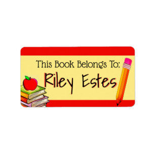 This Book Belongs To Custom Classroom Label