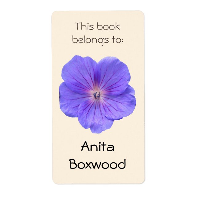 This Book Belongs To Custom Name Blue Flower (Front)