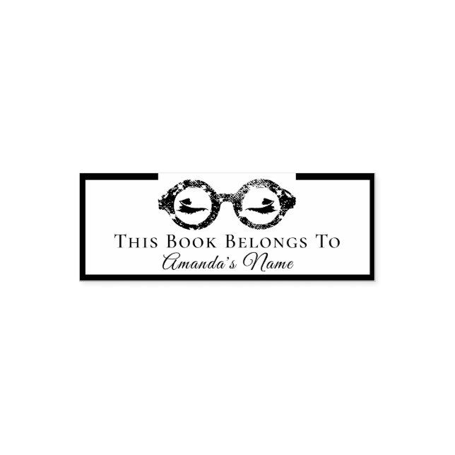 This Book Belongs To Custom Name Girls Framed Self-inking Stamp (Design)