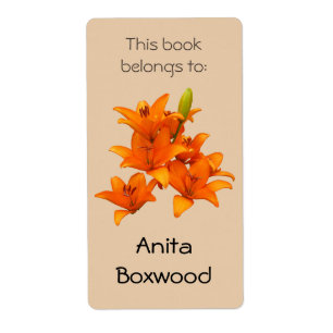 This Book Belongs To Custom Name Orange Lilies