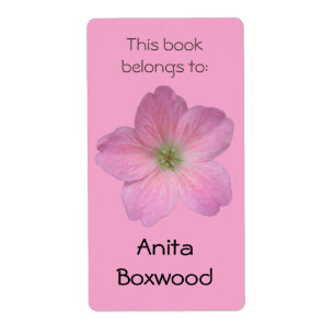 This Book Belongs To Custom Name Pink Flower