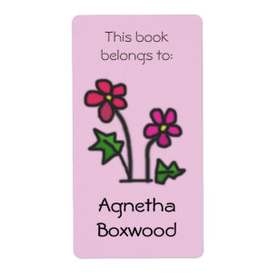 This Book Belongs To Custom Name Red Flowers