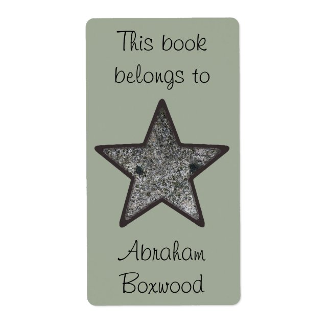 This Book Belongs To Custom Name Rock Texture Star (Front)