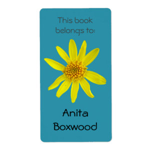 This Book Belongs To Custom Name Yellow Flower
