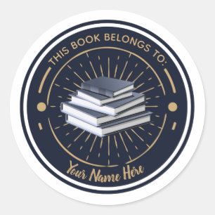 This Book Belongs To (Customised Bookplate) Classic Round Sticker