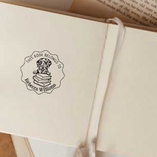 This Book Belongs To, Cute Dalmatian Rubber Stamp