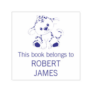 This Book Belongs To Cute Personalised Leopard Self-inking Stamp
