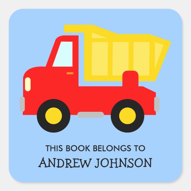 This book belongs to dumptruck book label stickers (Front)