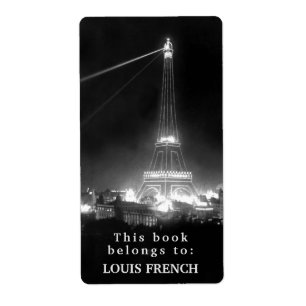 This Book Belongs to Eiffel Tower Paris Bookplate