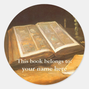 This Book Belongs To ... Fine Art Bookplates Classic Round Sticker