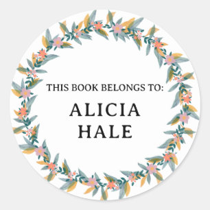This Book Belongs To Foliage  Classic Round Sticker