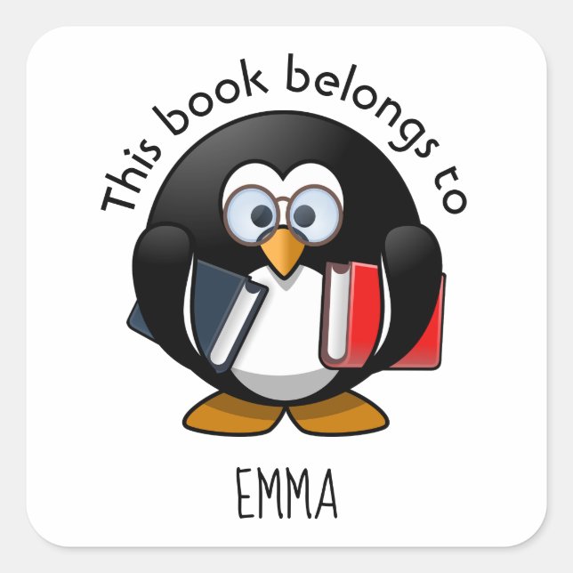 This book belongs to (insert name) square sticker (Front)