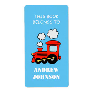 This book belongs to kids train bookplate labels