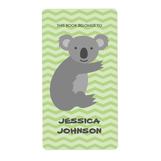 This book belongs to koala bear bookplate labels (Front)