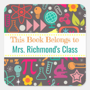 This Book Belongs To Label Grey Math and Science