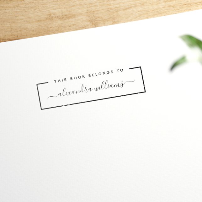 This Book Belongs To | Modern Name Bookplate Self-inking Stamp (Creator Uploaded)