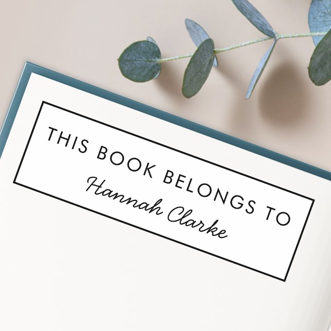 This Book Belongs To | Modern Name Bookplate Self-inking Stamp (Creator Uploaded)
