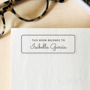 This Book Belongs To Modern Script Typography Self-inking Stamp